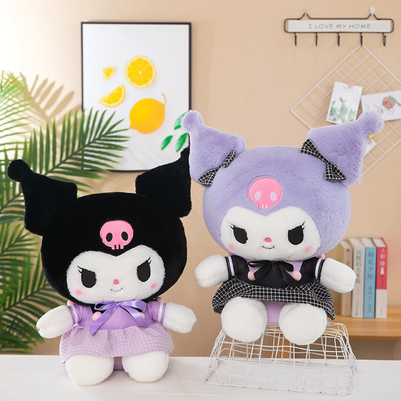 귀여운 쿠로미 짙은 보라색 유니폼 인형 플러시 장난감 베개 멜로디 인형 장식 소녀의 생일