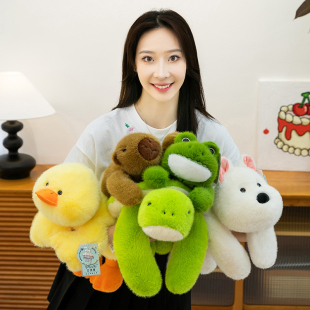 可爱趴款 熊猫抱枕西高地毛绒玩具鸭子公仔男女孩抱着睡觉生日礼物