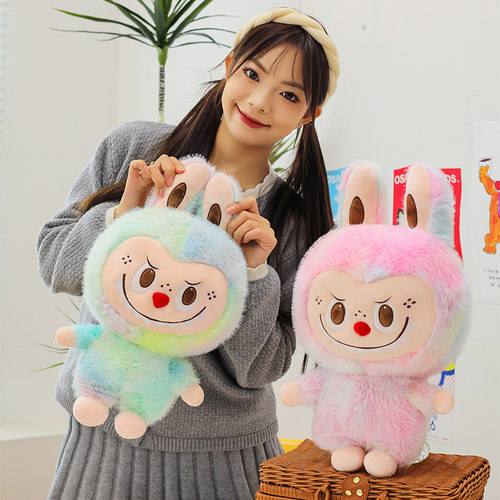 新款扎染布布公仔娃娃搞怪毛绒玩具兔子抱枕儿童玩偶送女生日礼物