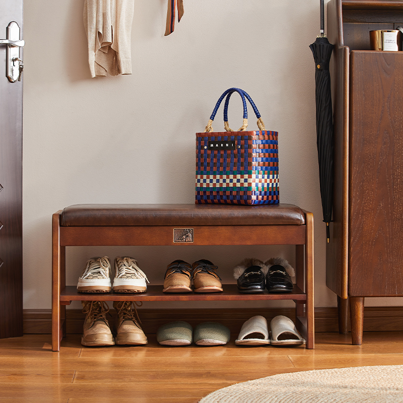 那澜多好家用实木穿鞋凳