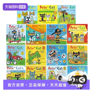 皮特猫17册 英文原版 Cat the Show Smell 儿童英语阅读 Mysterious Pete and Trouble 附贴纸 绘本图画故事书 Talent 自营