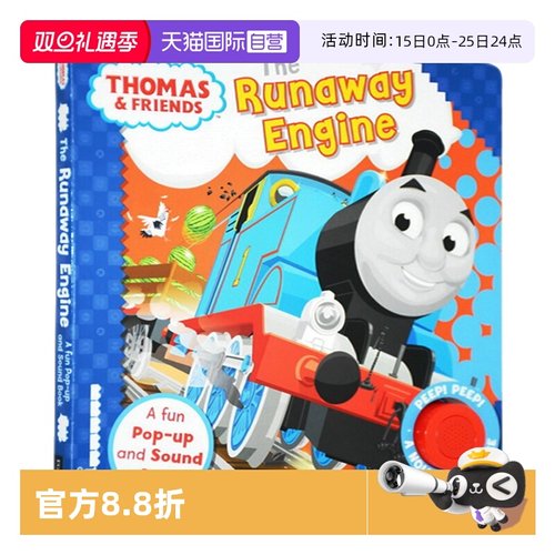 【自营】英文原版 小火车托马斯和他的朋友们 Thomas And Friends  The Runaway Engine 翻翻立体发音书 纸板书
