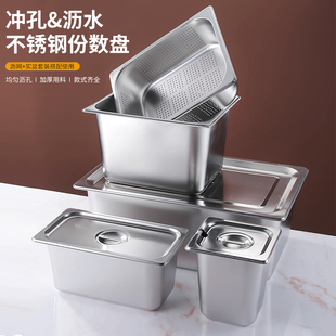不锈钢冲孔份数盆分数盘带孔商用炸鸡店滤油盆 长方形滤水菜盆
