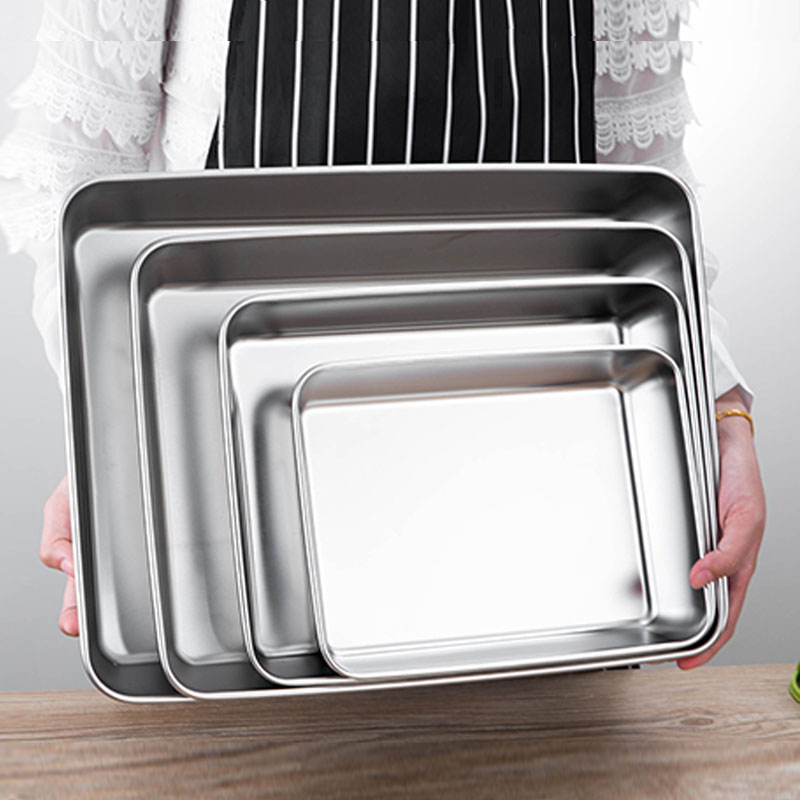 不锈钢方盘304平底盘子