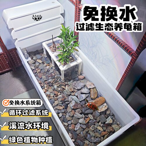 生态造景养龟箱循环过滤免换水
