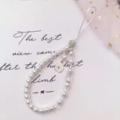 手机链ins风富贵山茶花手机挂绳手腕串珠d人工手作短款 潮流女款 新