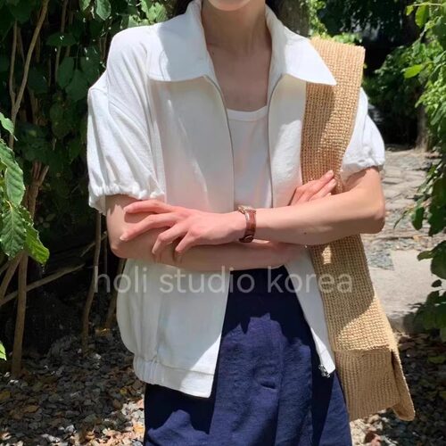 SALE 原319韩国代购 overtake 夏季新款休闲通勤短袖短外套