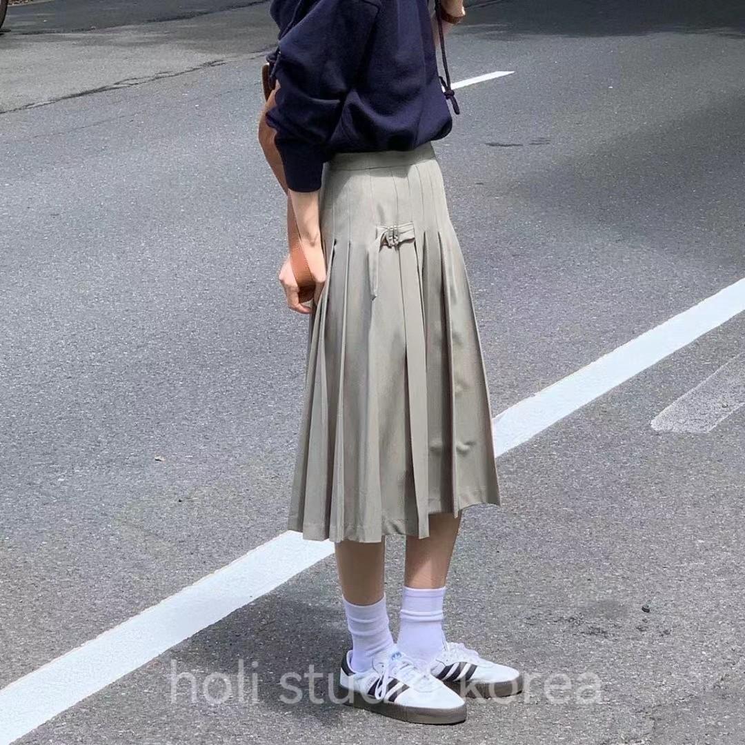 SALE 原329韩国代购 overtake 新款百褶半身裙中长款
