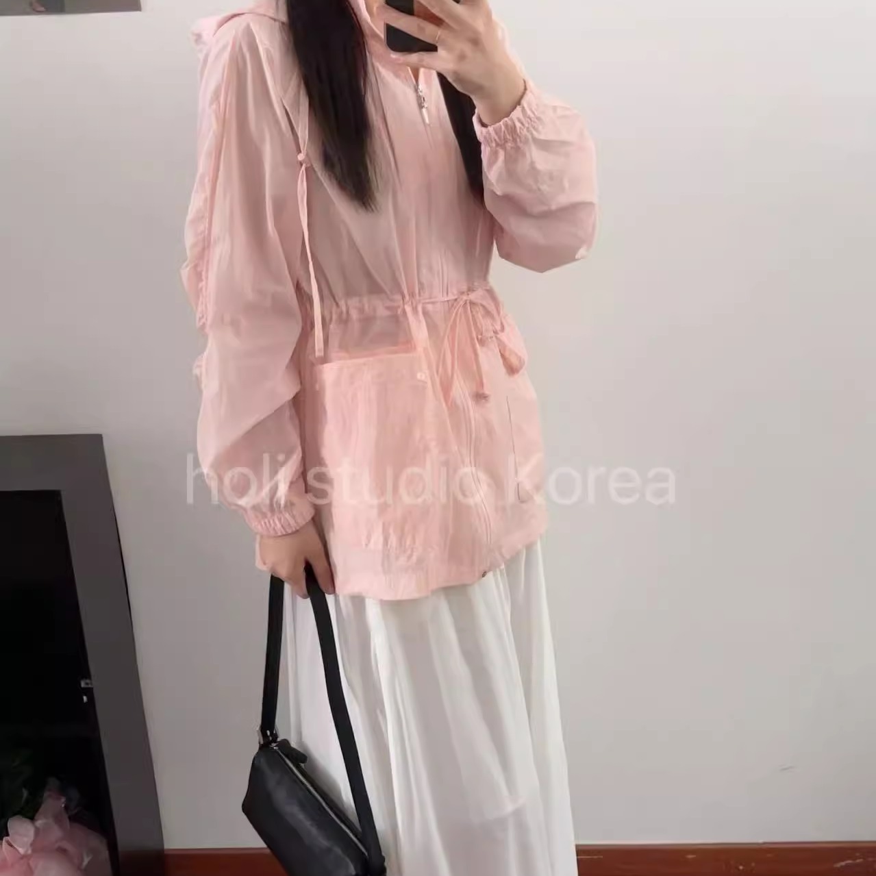 SALE 原399韩国代购 RIVEROOM 夏季新款防晒服上衣外套抽绳收腰