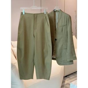 外套两件套装 撤柜新款 场合小香风通勤职业亚麻西装 2025年正式 女装