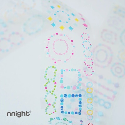 nnight多彩框框手绘风彩色模切贴