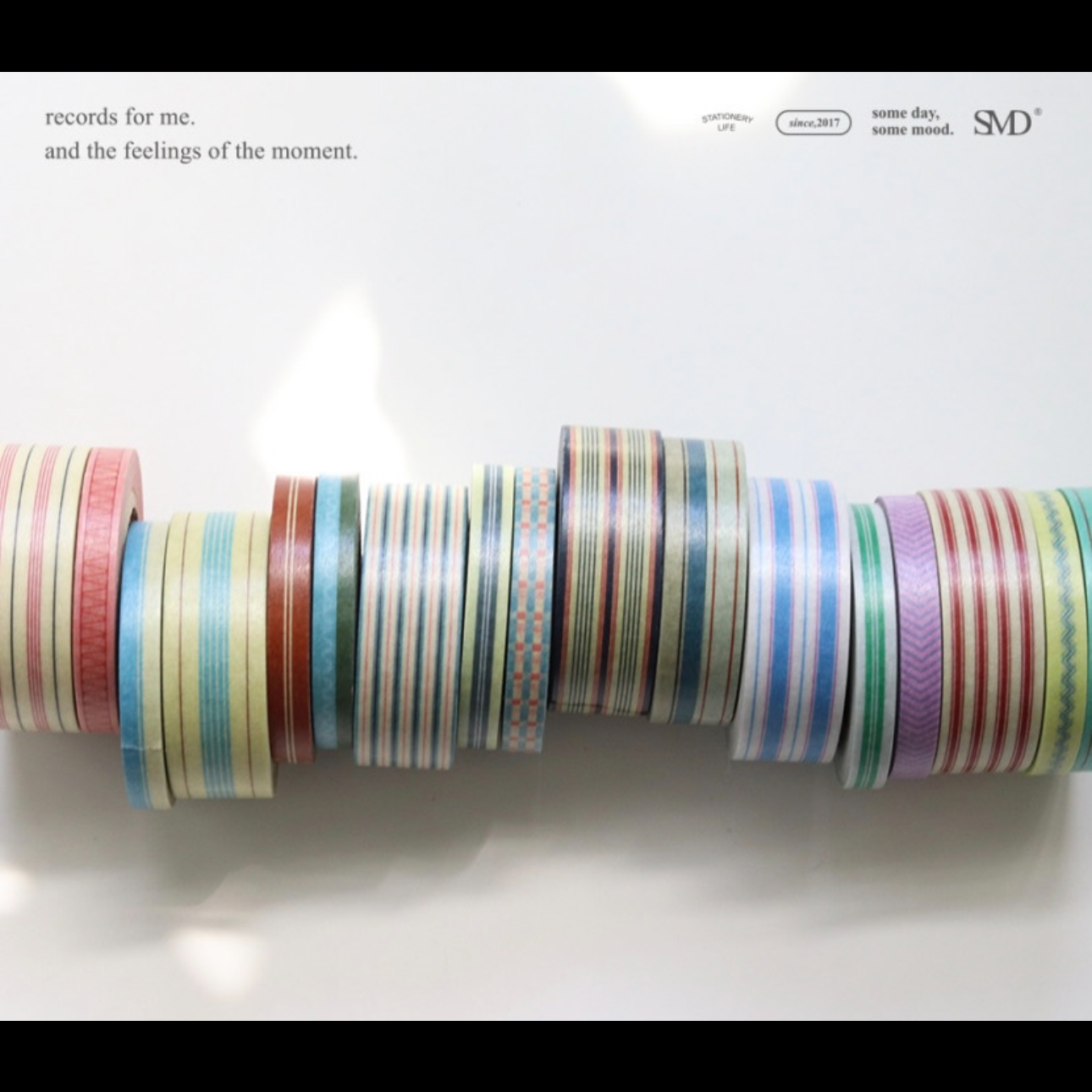 韩国复古条纹基础款手帐胶带