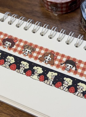 浮光分装 日本creative 格子/草莓女孩手帐胶带