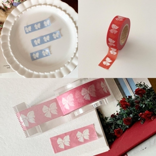 【整卷/分装】popo factory Ribbon pink/blue/red 蝴蝶结胶带