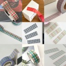 基础简约手帐装 imeanit彩色格纹 分装 饰胶带 整卷