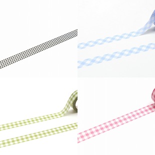 浮光 整卷/分装日本mt实用的黑色小格子盐系基础格纹斜纹手帐胶带