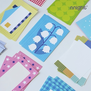 浮光分装 nnight 双色设计图案便签 M5A7无背胶装饰拼贴手帐