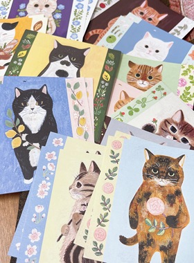 浮光分装 春日花开猫猫都来！日本4legs 猫猫和花 双面印刷便签