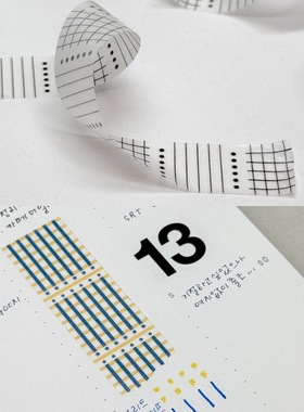 浮光分装 韩国tapstuff 简约断线格纹 韩系ins风手帐胶带