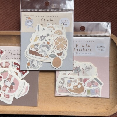 【整包】古川纸工 tobimatsu 联名贴纸 小猫甜品手帐素材