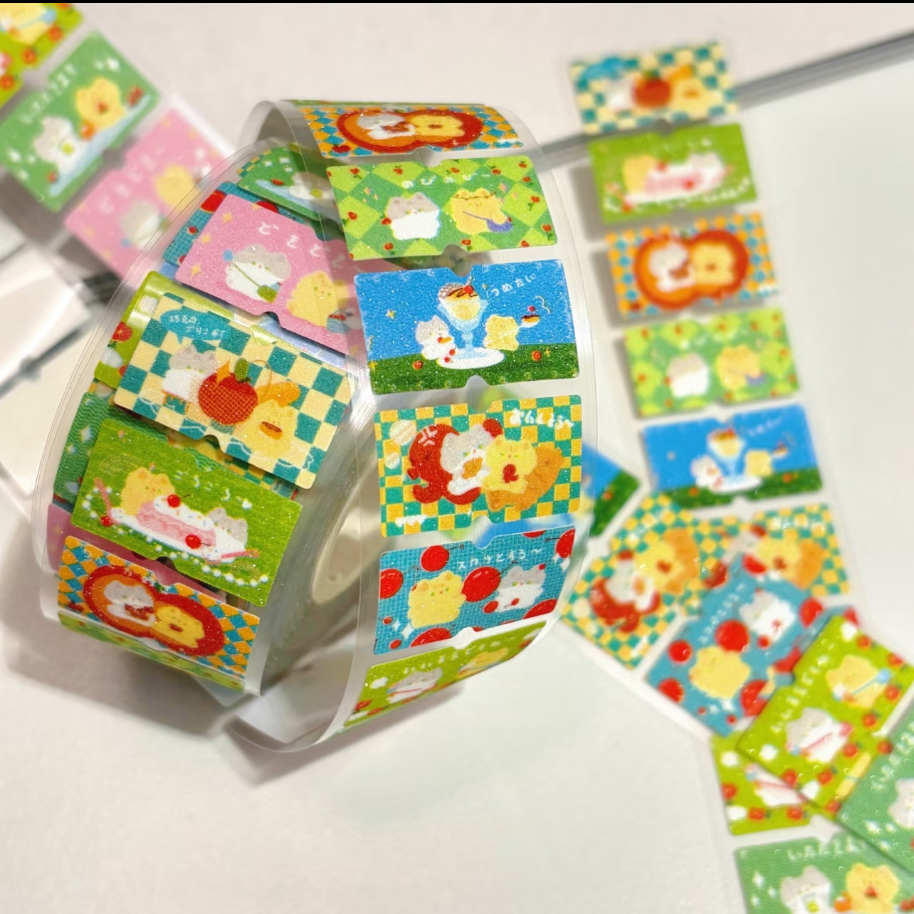 浮光分装 LanboKabu 可爱猫猫 闪砂手帐标签贴 索引贴