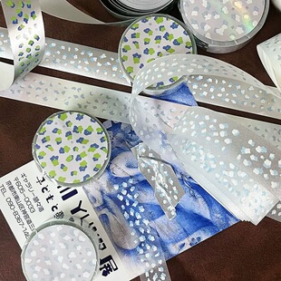 浮光分装 眼泪窃贼植物妈妈系列盐系点缀拉条和纸闪砂磨砂银胶带