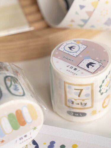 橙子手帐日暮四季和纸胶带