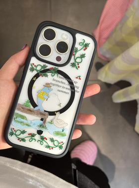 AnotherHillxGoldanna“夏日海豚2.0”黑边透明亚克力背板手机壳