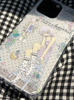 AnotherHillx章鱼草原创Grape Angel有挂绳孔侧边防撞双层手机壳