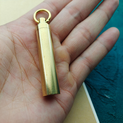 手工纯铜火石罐两用可装圆柱形瓶