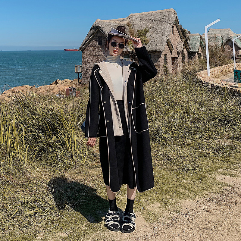 2022新款加厚包边连帽呢大衣2237-P185控268,女装毛呢外套,浙宝268（原浙宝222）