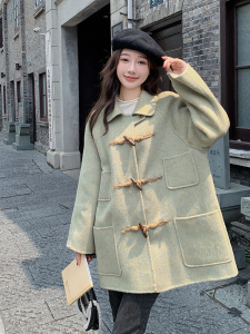 2023新款牛角扣双面呢大衣2380-P280控378+，女装毛呢外套，浙宝268（原浙宝222）