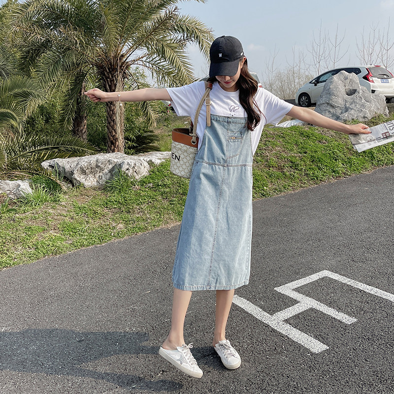 2023新款牛仔吊带牛仔裙2311-P105控158+配套白T有售,女装连衣裙,浙宝268（原浙宝222）