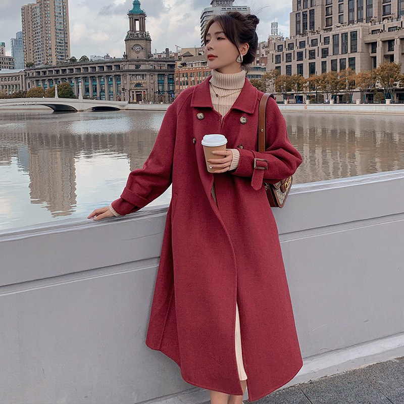 2021新款双排扣呢大衣加厚长款2188-P175控258+,女装毛呢外套,浙宝268（原浙宝222）