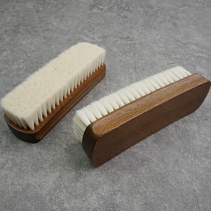 羊毛实木刷子 超柔软毛 不伤表面 刷皮鞋 衣服 外套清洁护理专用
