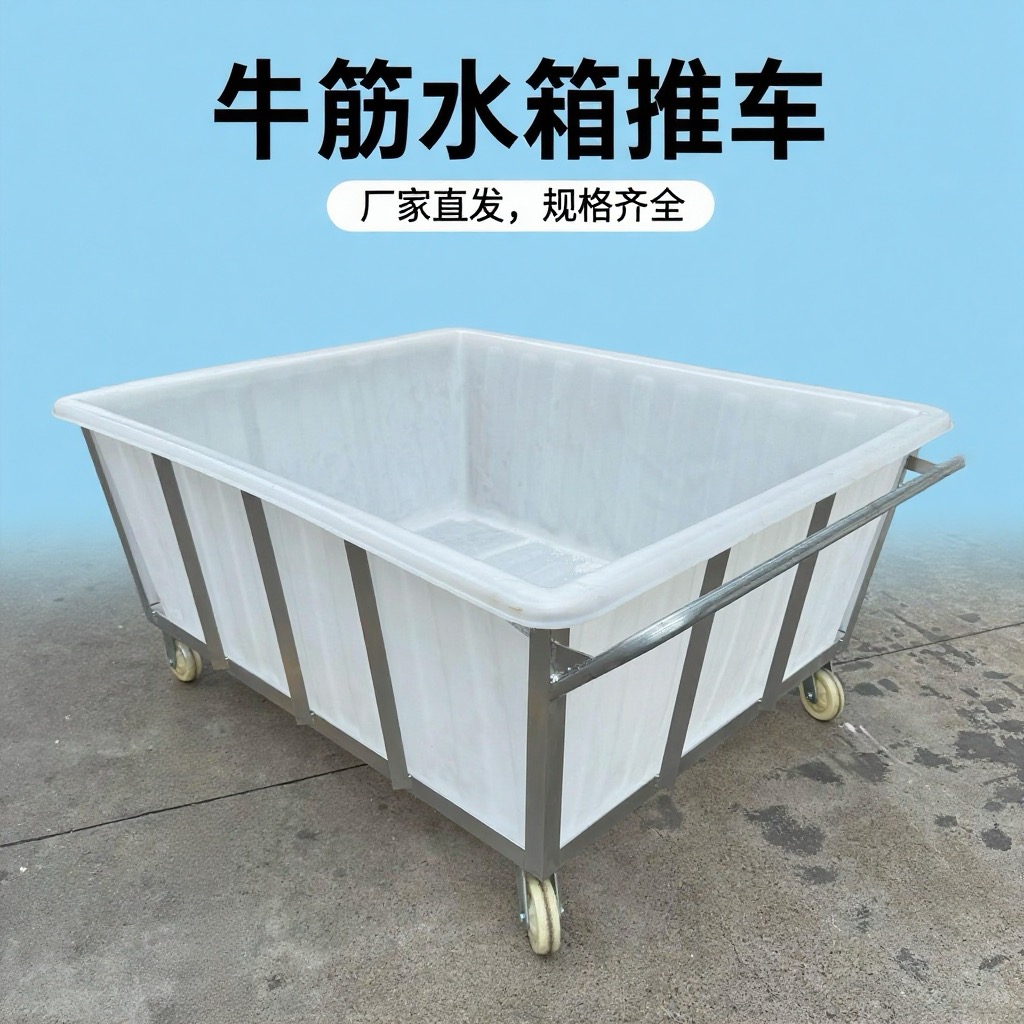 印染推布车水箱推车物料车落布车带轮子手推储水方箱车间周转
