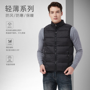 跨境新款 羽绒棉马甲纯色立领棉服休闲背心加厚保暖坎肩外套马甲男