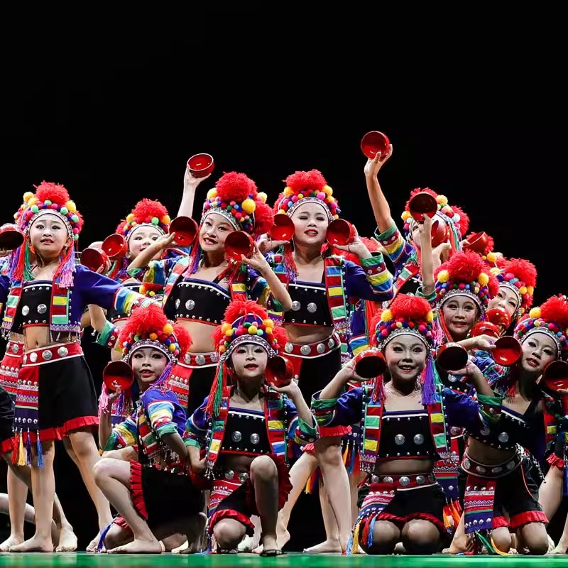 第十二届小荷风采我家住在梯田边演出服儿童少数民族哈尼族舞蹈服