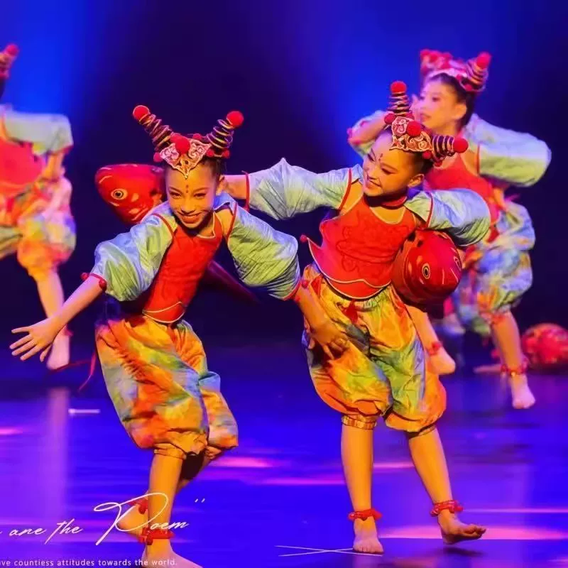 第十三届小荷风采年画娃娃乐陶陶演出服儿童喜庆表演服六一舞蹈服图片