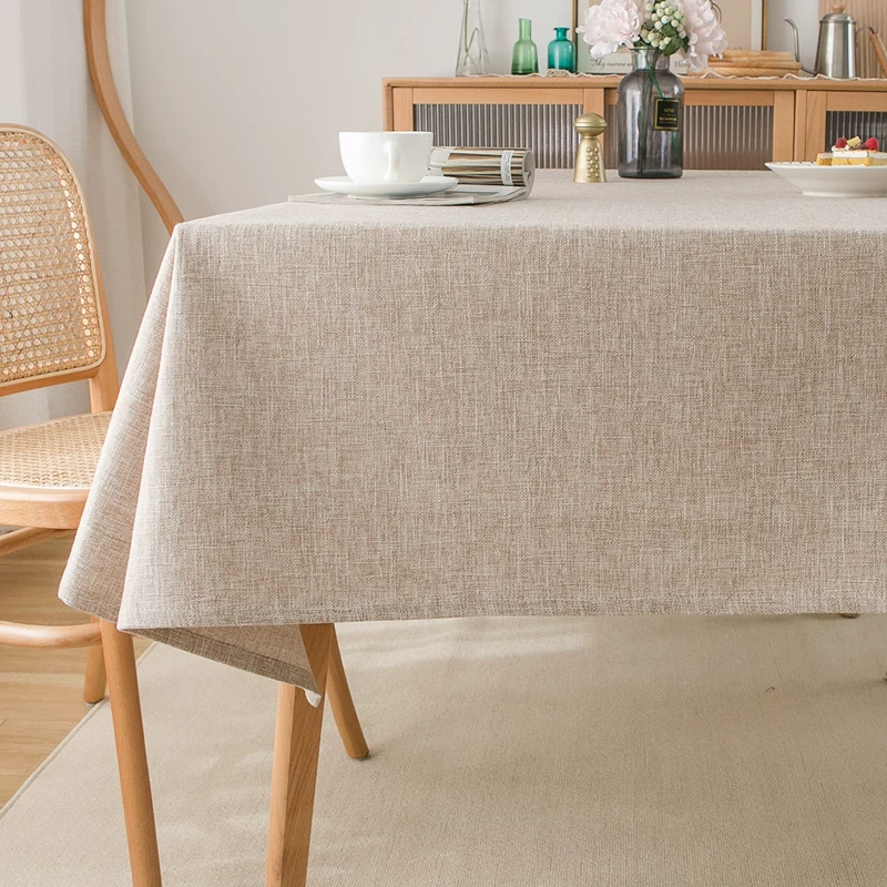 Solid color linen tablecloth cotton leprosy thickened plain simple tablecloth high-end Nordic coffee table cloth tablecloth