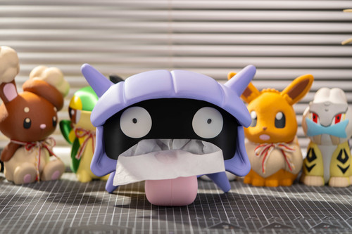 大舌贝重生版抽纸盒纸巾创意收纳模型装饰桌面摆设宝可梦家居周边