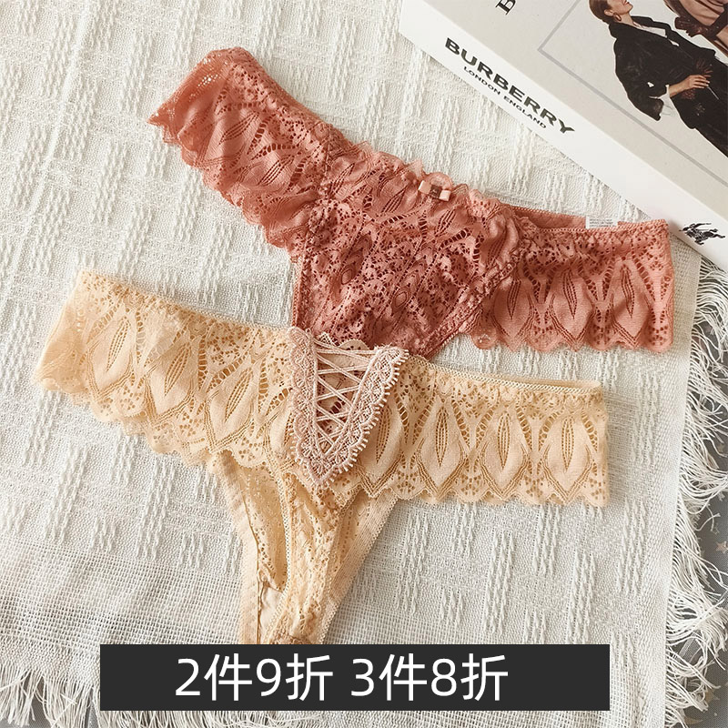 丁字裤女纯欲性感蕾丝镂空女内裤