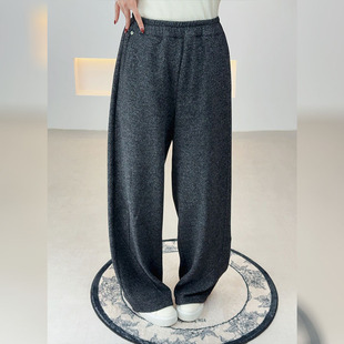 2025秋冬新款 胖mm200斤宽松加绒休闲弯刀裤 裤 女装 9175 子大码 子元