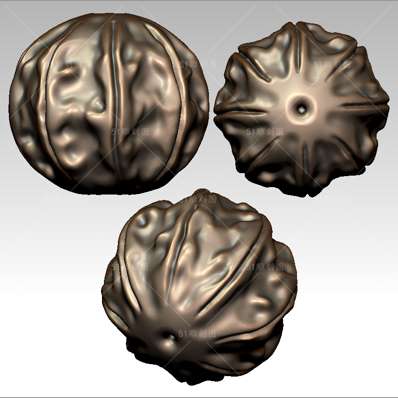 3D模型打印扫描图stl/obj圆雕图hd木雕玉雕核雕核桃手串把件立体