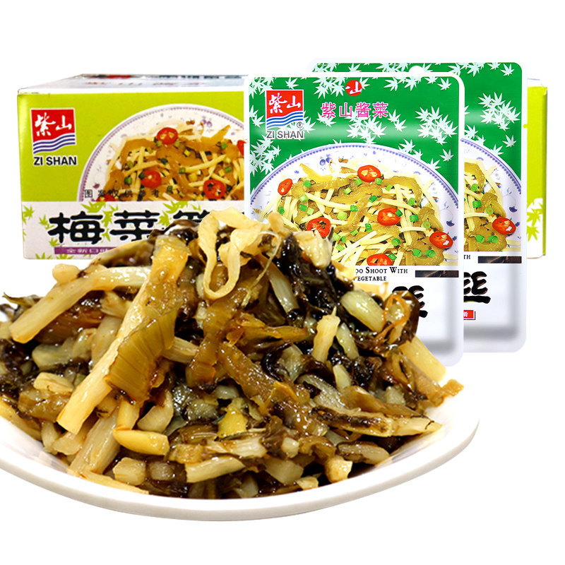 紫山梅菜笋丝80gX30包酱菜开胃下饭咸菜清粥小菜榨菜腌菜拌面整箱