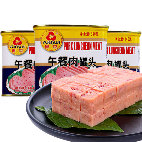 粤花牌午餐肉340g即食火腿肠肉类猪肉罐头三明治火锅泡面搭档配料