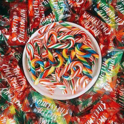2025 Colorful Candy Rainbow Mini Cane Lollipop 小拐杖棒棒糖