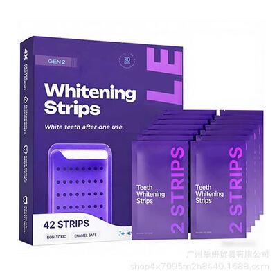 跨境爆品dr dent purple teeth whitening 紫色牙贴呵护牙釉质层