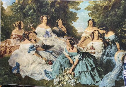 老货vintage复古油画欧洲小镇机织装饰挂画仅画布需装裱*世界名画