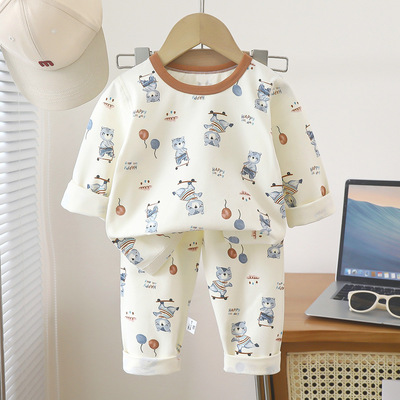 儿童内衣套装秋冬季款纯棉A类无骨男孩女宝宝秋衣秋裤睡衣家居服